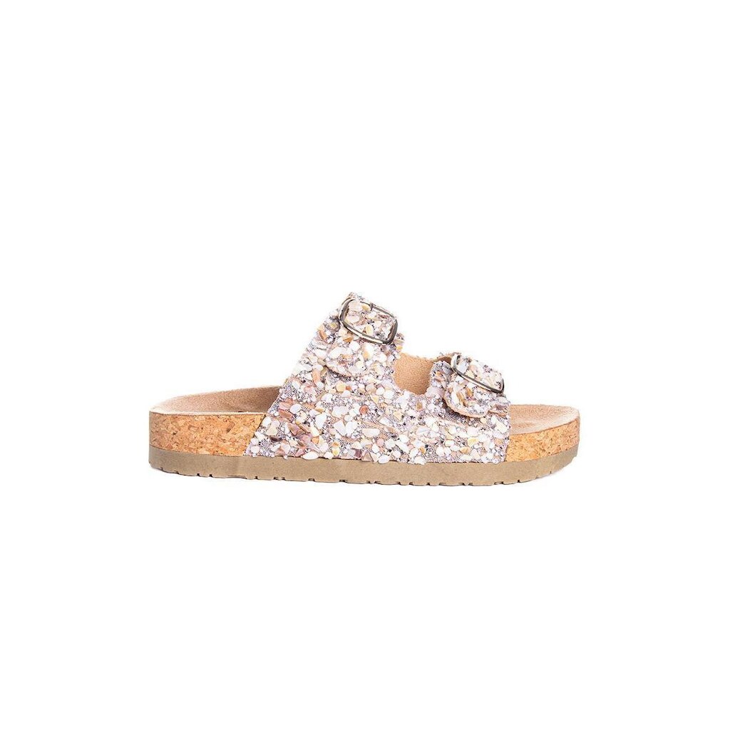 Tamanco Flatform Pixolé Pedriscos Ambar