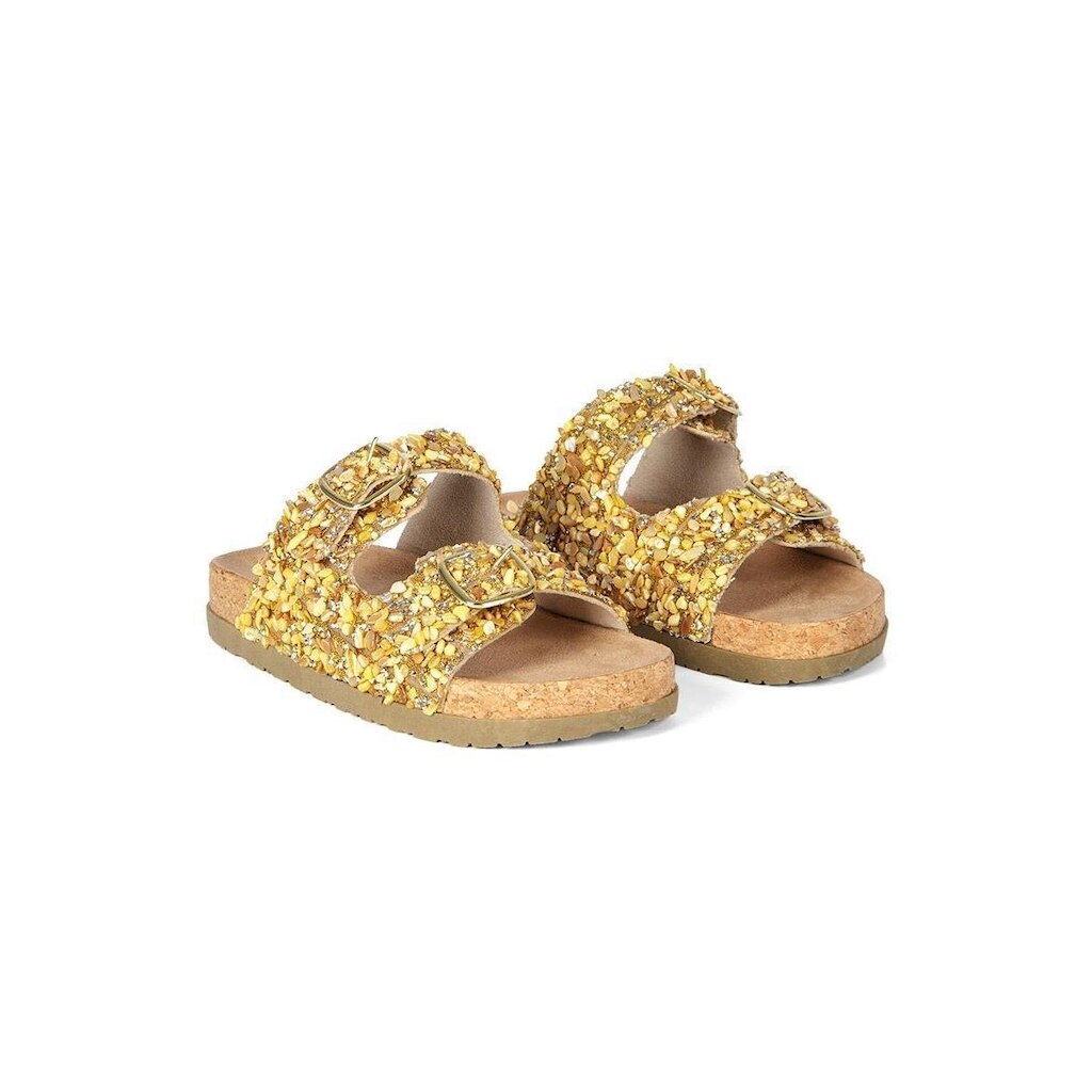 Tamanco Flatform Pixolé Pedriscos Bege