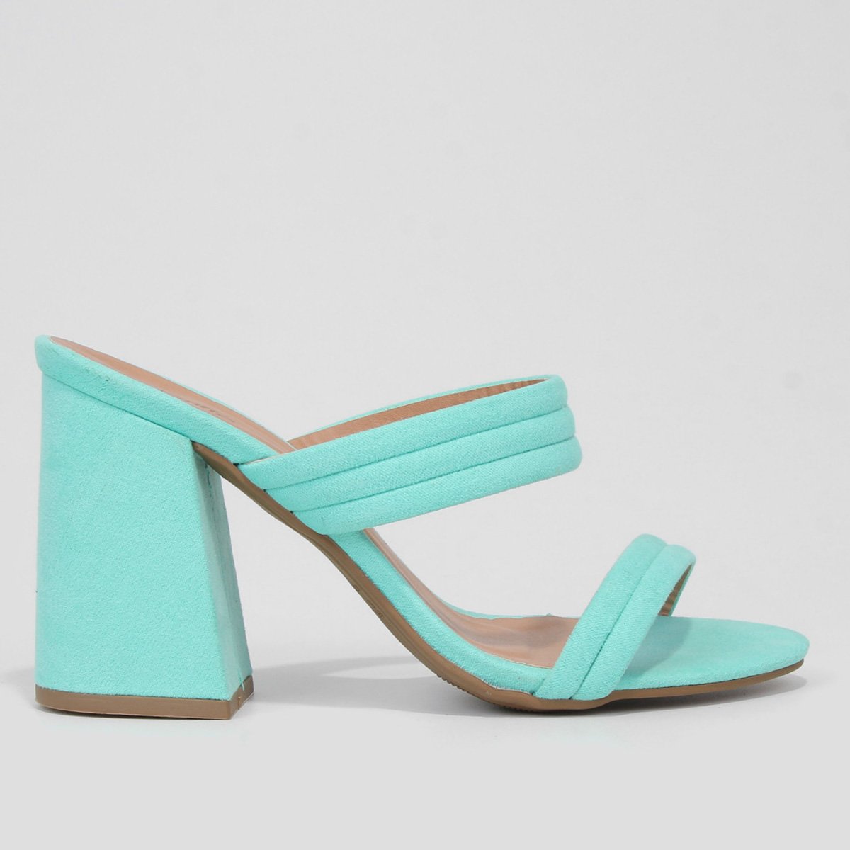 Tamanco Griffe Salto Alto Multi Tiras - Verde Menor preço em Tamanco Griffe Salto Alto Multi Tiras - Verde