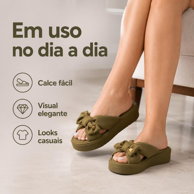Tamanco Modare Feminino Plataforma com Laço Preto Nobuck
