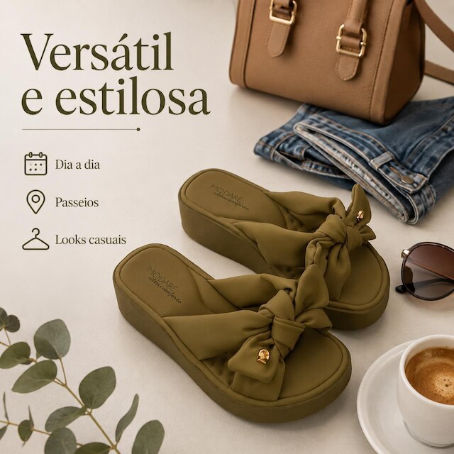 Tamanco Modare Feminino Plataforma com Laço Preto Nobuck