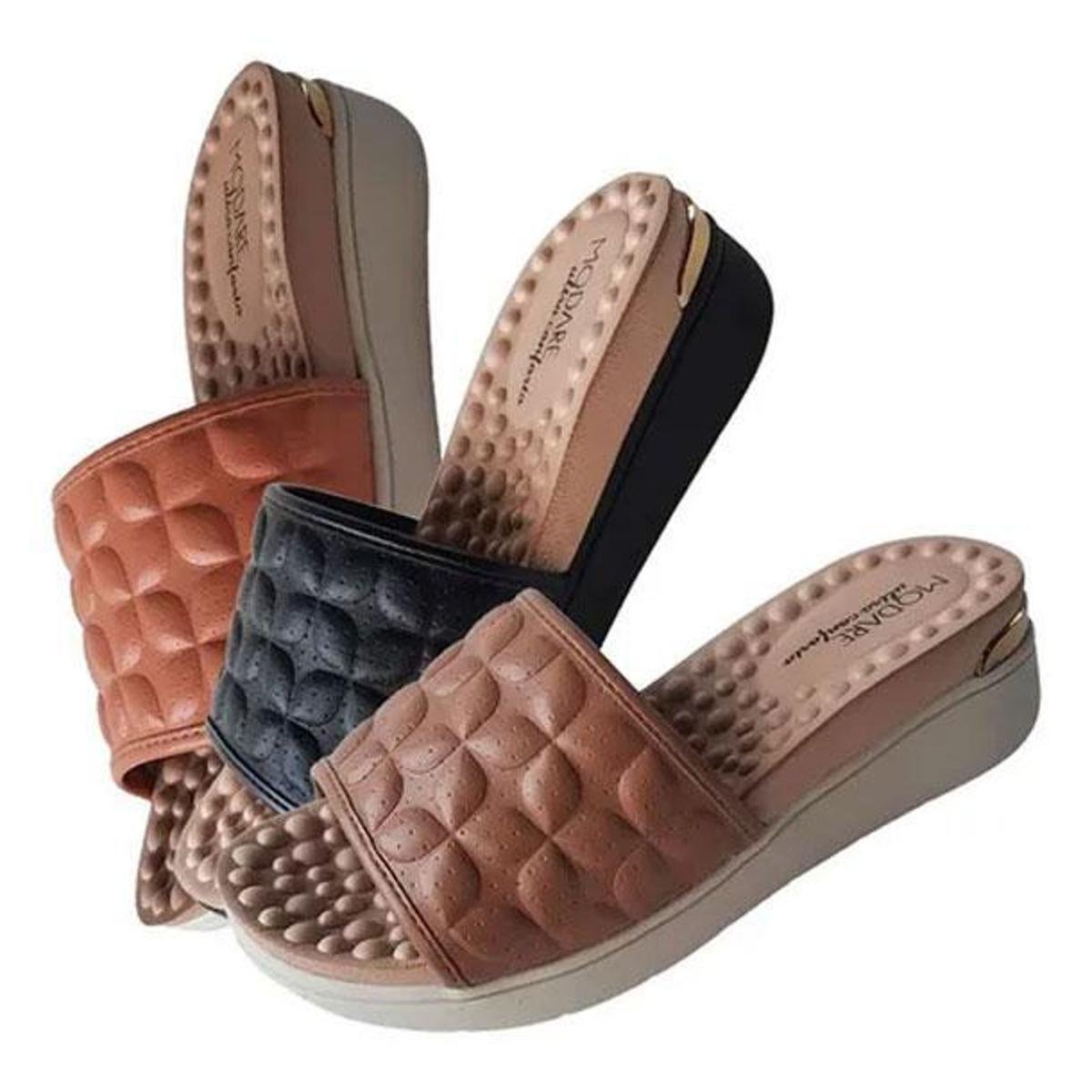 Tamanco Modare Ortopédica Massageadora Esporão Plataforma - Marrom Menor preço em Tamanco Modare Ortopédica Massageadora Esporão Plataforma - Marrom