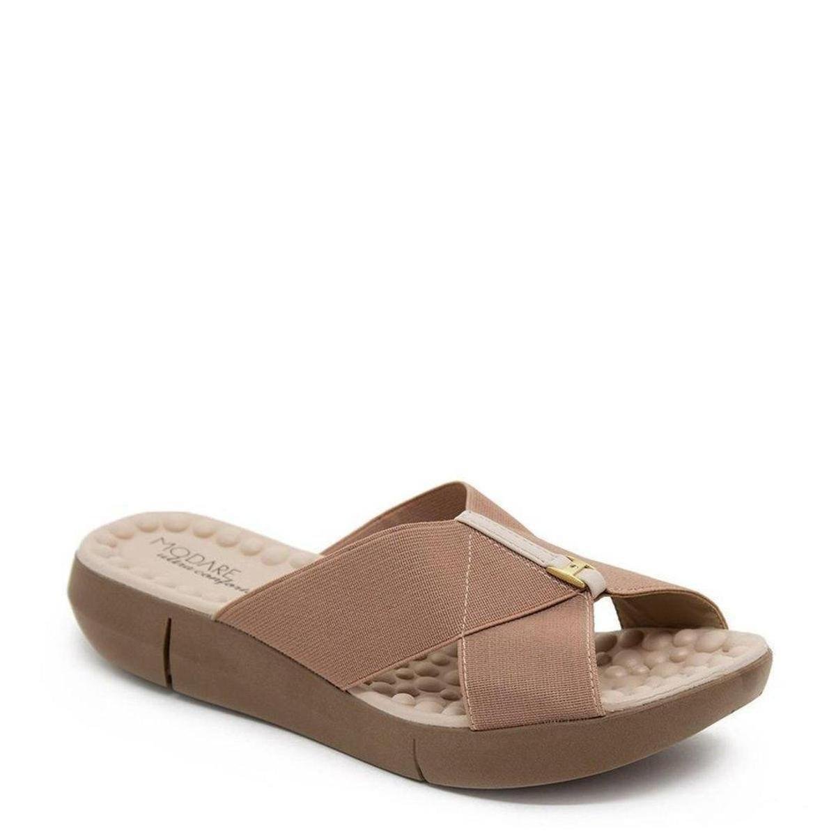 Tamanco Modare Tira Cruzada Feminino - Nude Menor preço em Tamanco Modare Tira Cruzada Feminino - Nude