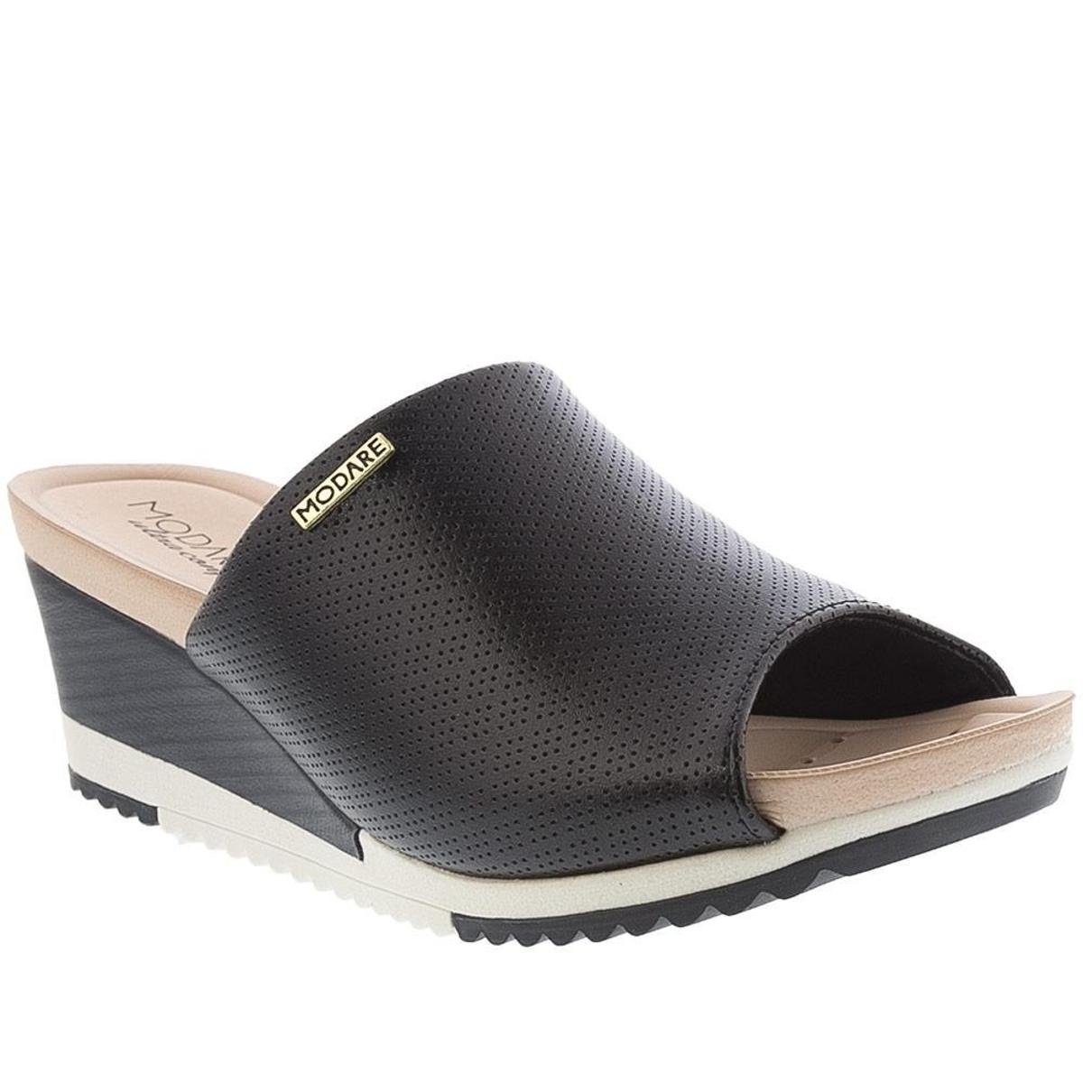 Tamanco Modare Ultraconforto Anabela Texturizado Preto - 33 - Preto Menor preço em Tamanco Modare Ultraconforto Anabela Texturizado Preto - 33 - Preto