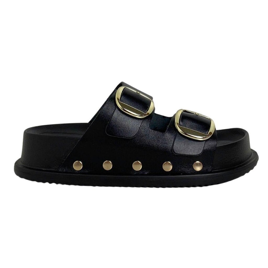 Tamanco Papete Couro Santinelli Feminino 1550050 Preto
