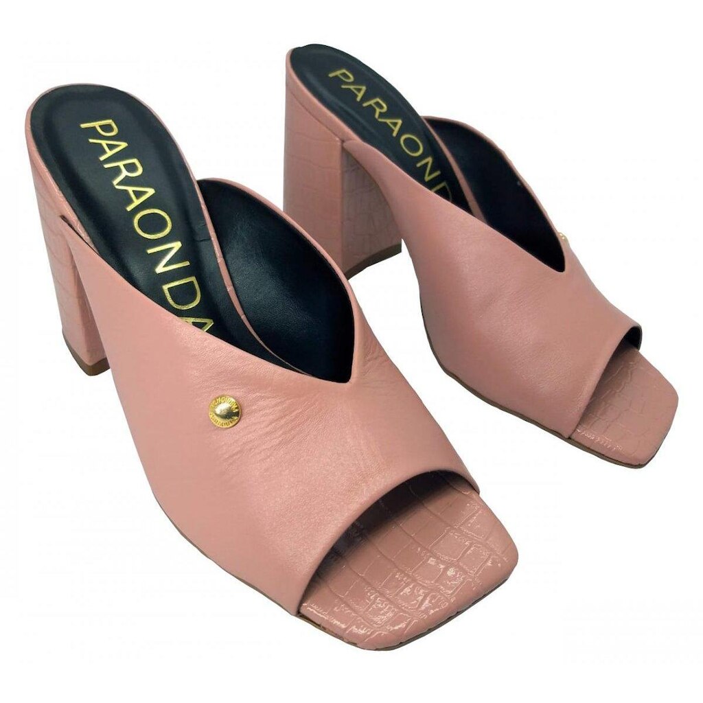 Tamanco Paraonda Salto Bloco Rosa Feminino 66504