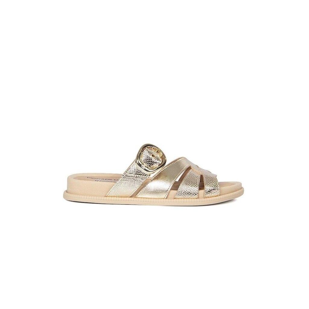 Tamanco Piccadilly Fivela Croco Ouro