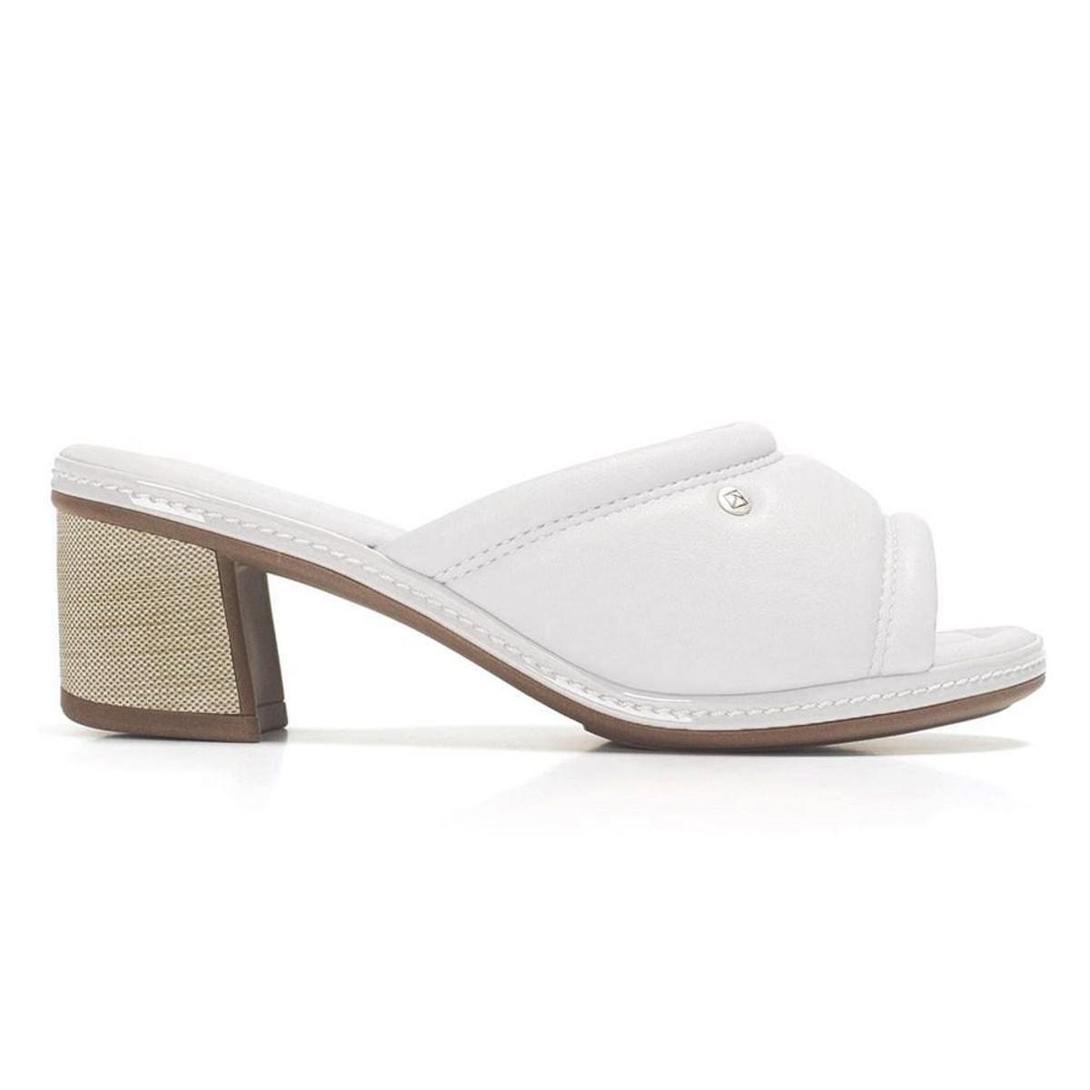 Tamanco Piccadilly Paola Salto Médio Feminino - Branco Menor preço em Tamanco Piccadilly Paola Salto Médio Feminino - Branco