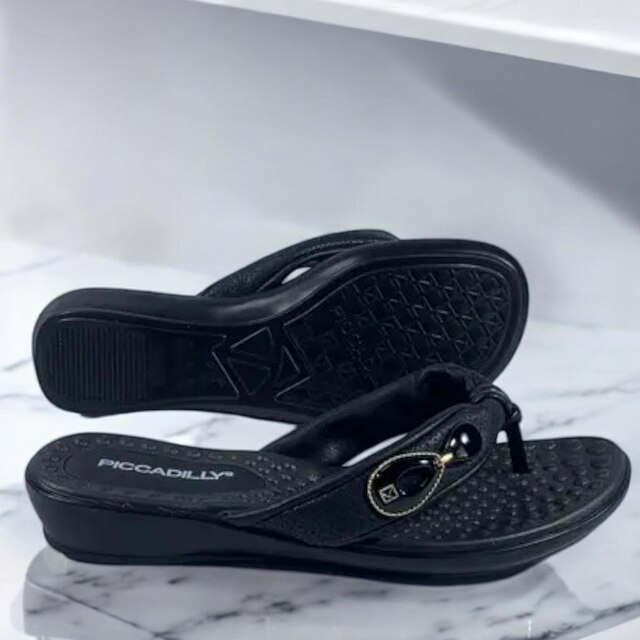 Tamanco Piccadily Anabela Dedo Feminino