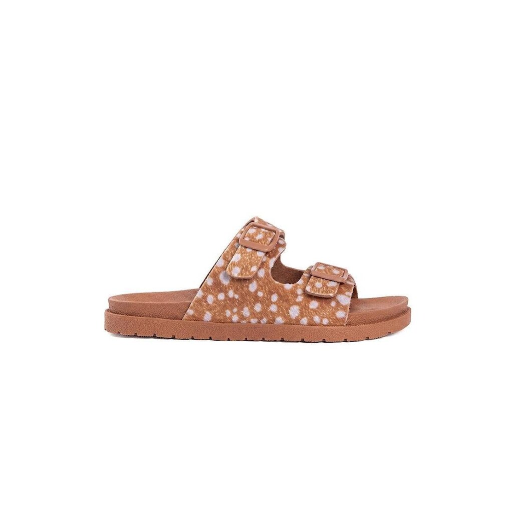 Tamanco Pixolé Flatform Fivelas Animal Print Caramelo