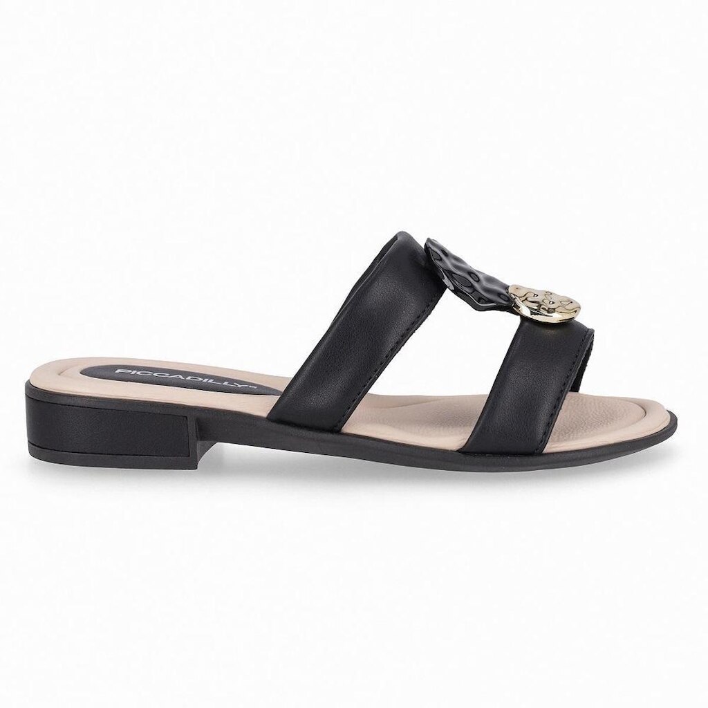 Tamanco Salto Baixo Widefit Piccadilly 590067 Feminino - Preto