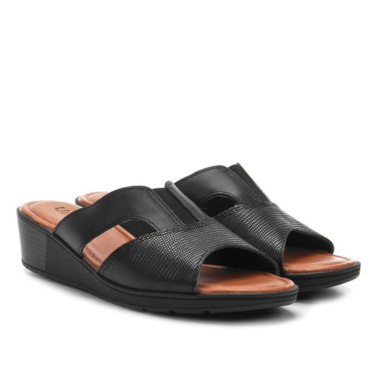 Tamanco Sandália Usaflex Pala Elástico - Preto