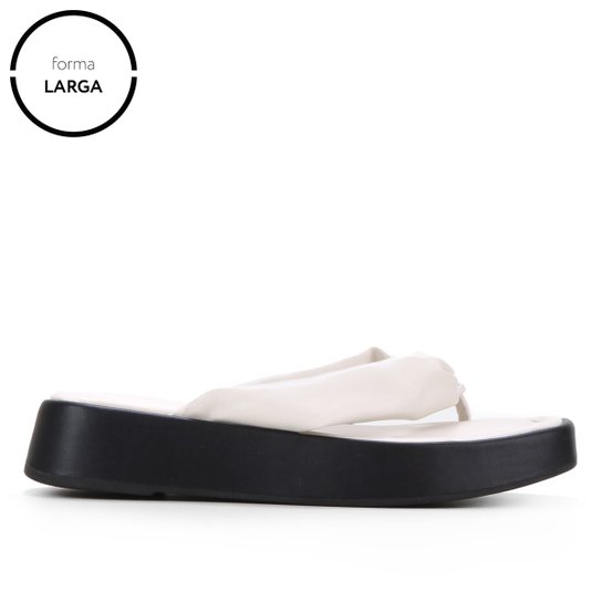 Tamanco Shoestock Flatform Comfy Color - Off White+Preto