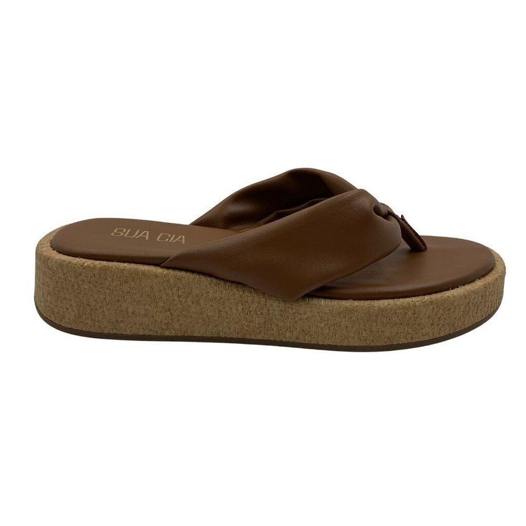 Tamanco Sua Cia Flat Form Marrom 4cm 16757 - Caramelo 39