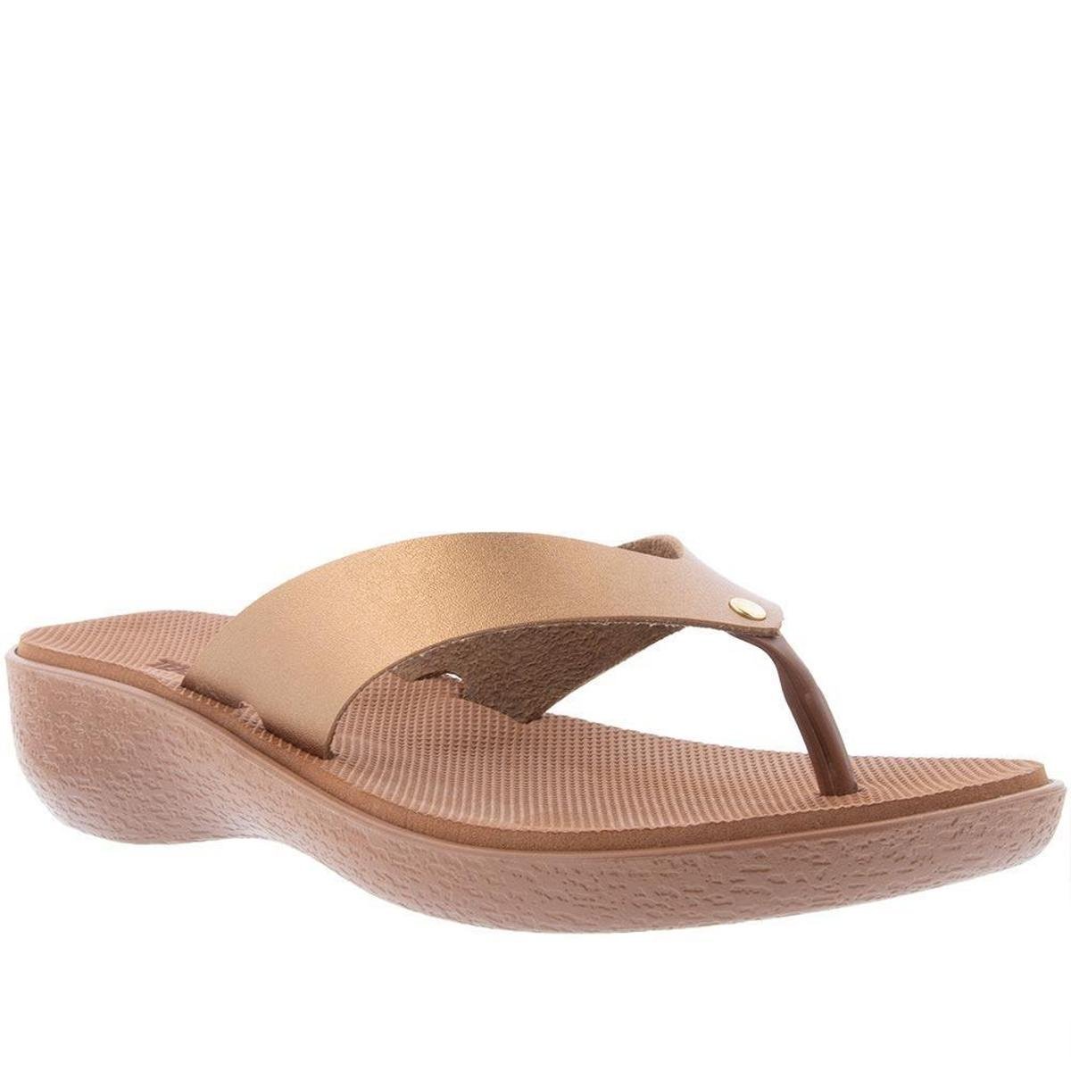 Tamanco Terra & Água Anabela Metalizado Bronze - Ouro Menor preço em Tamanco Terra & Água Anabela Metalizado Bronze - Ouro