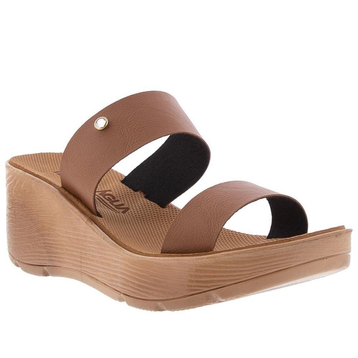 Tamanco Terra & Água Plataforma Tiras Strass Caramelo - 44 - Caramelo Menor preço em Tamanco Terra & Água Plataforma Tiras Strass Caramelo - 44 - Caramelo