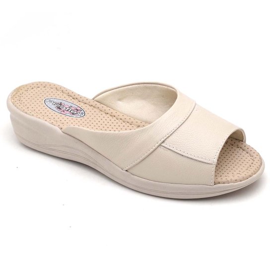 Tamanco Top Franca Shoes Conforto Feminino - Bege