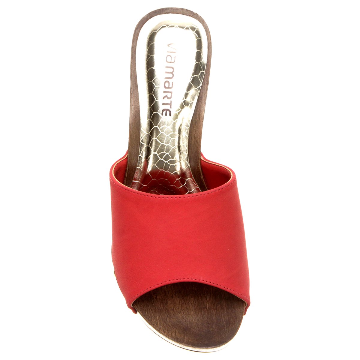 Tamanco Via Marte Madeira Detalhe - Vermelho | Zattini