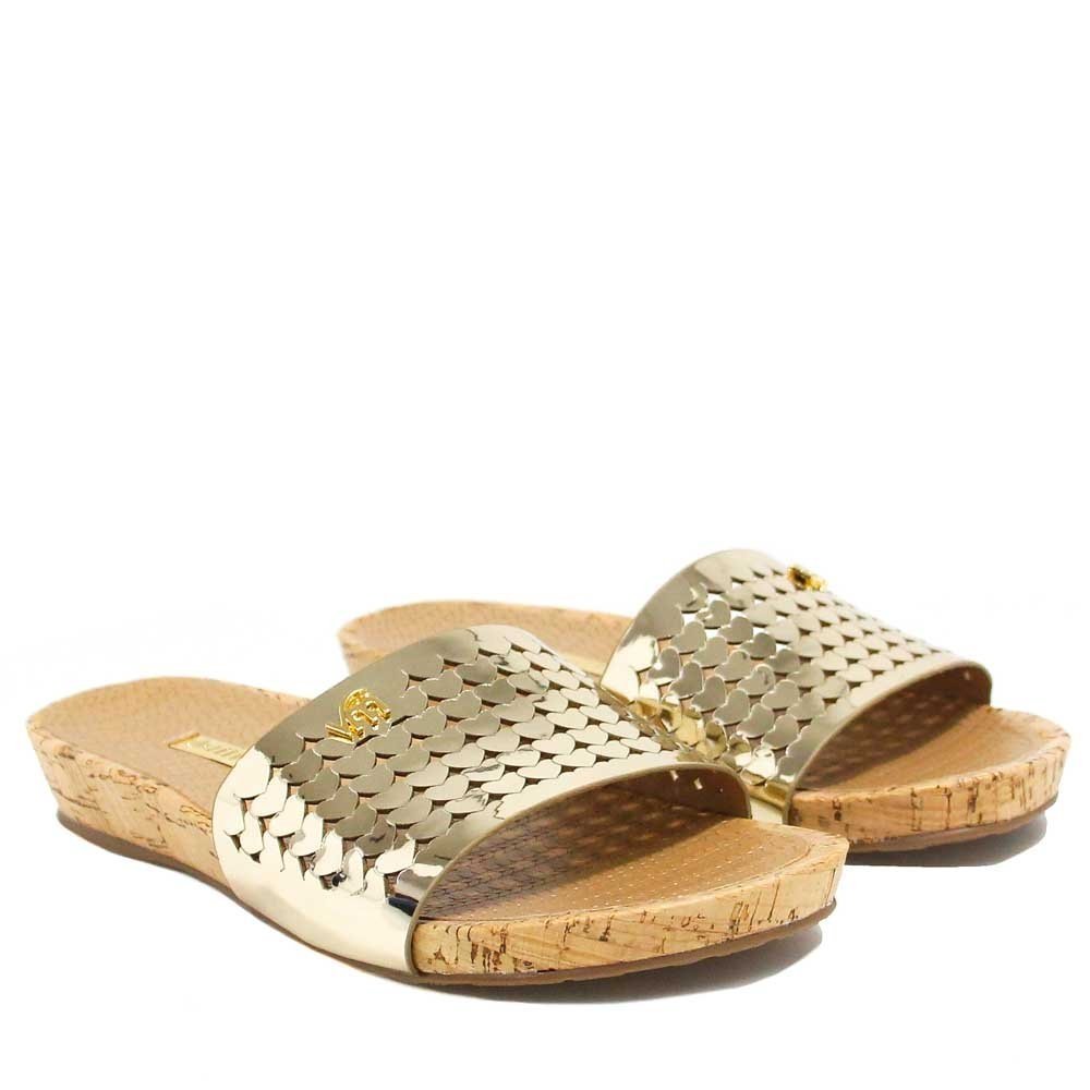 tenis via marte dourado metalizado