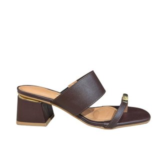 Tamanco Vizzano 6428.148 Feminino Salto Bloco 5cm Cacau