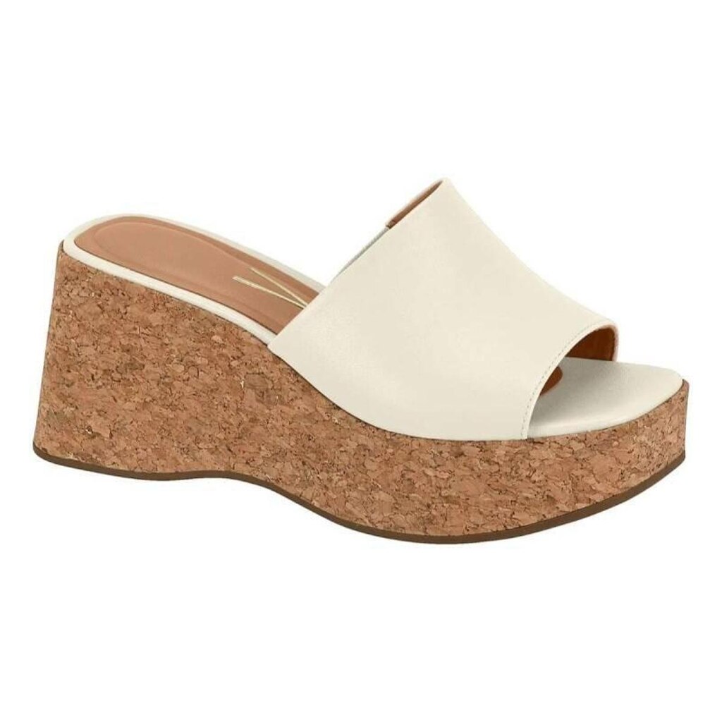 Tamanco Vizzano Anabela - Feminino - Branco off