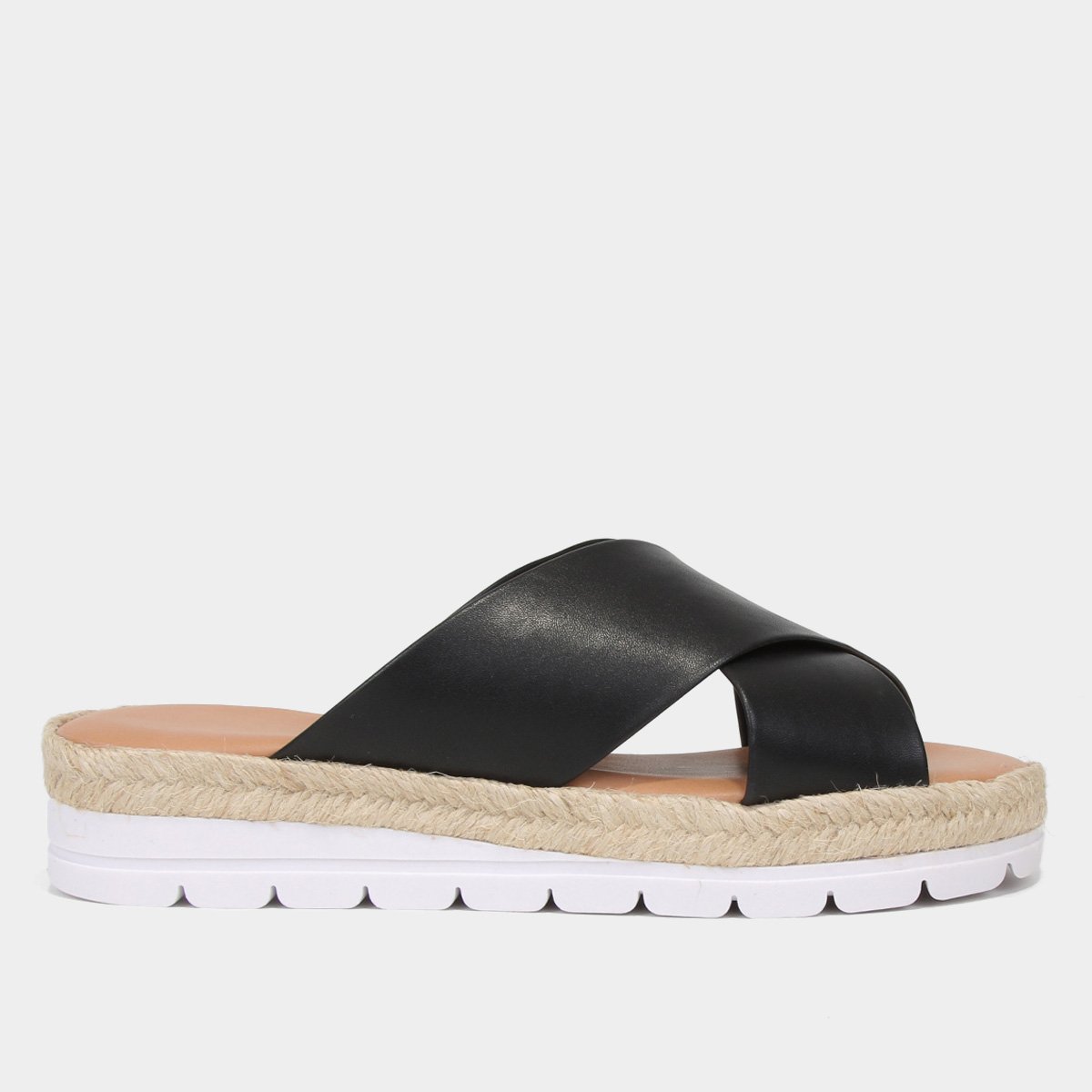 Tamanco Vizzano Flatform Tiras Cruzadas - Preto Menor preço em Tamanco Vizzano Flatform Tiras Cruzadas - Preto