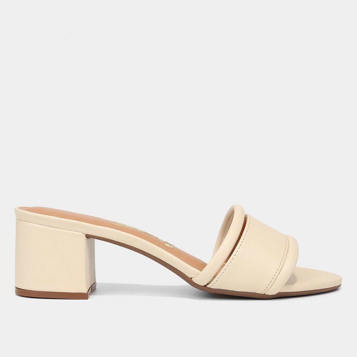 Tamanco Vizzano Salto Bloco Médio Color - Creme Menor preço em Tamanco Vizzano Salto Bloco Médio Color - Creme