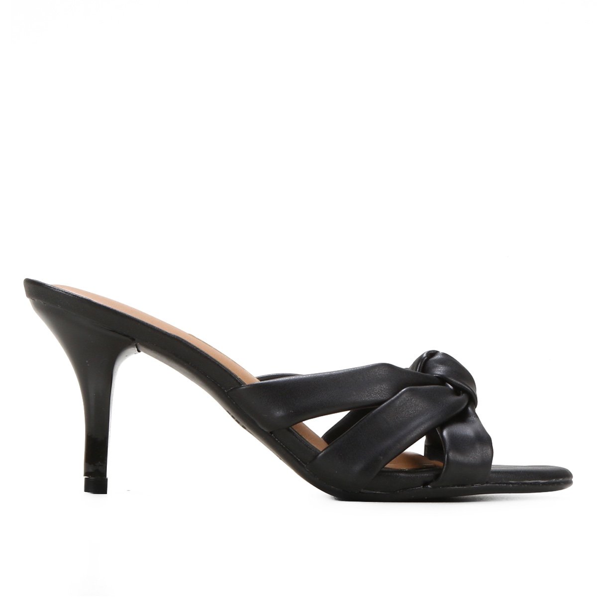 Tamanco Vizzano Salto Fino Tiras Transpassadas - Preto Menor preço em Tamanco Vizzano Salto Fino Tiras Transpassadas - Preto