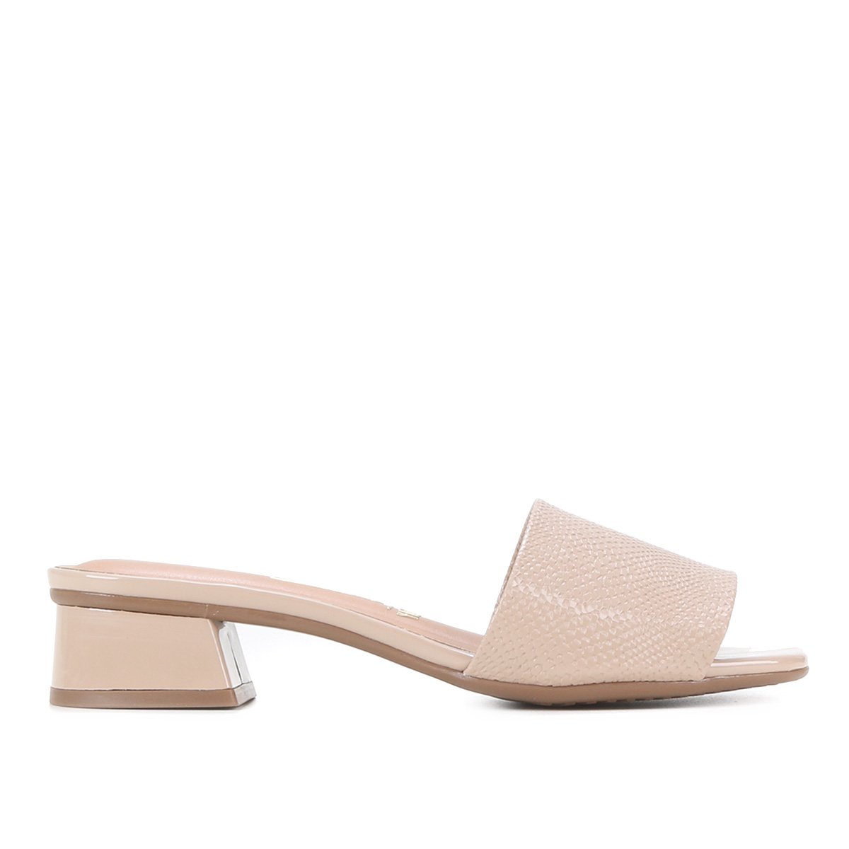 Tamanco Vizzano Salto Grosso Baixo - Bege Menor preço em Tamanco Vizzano Salto Grosso Baixo - Bege