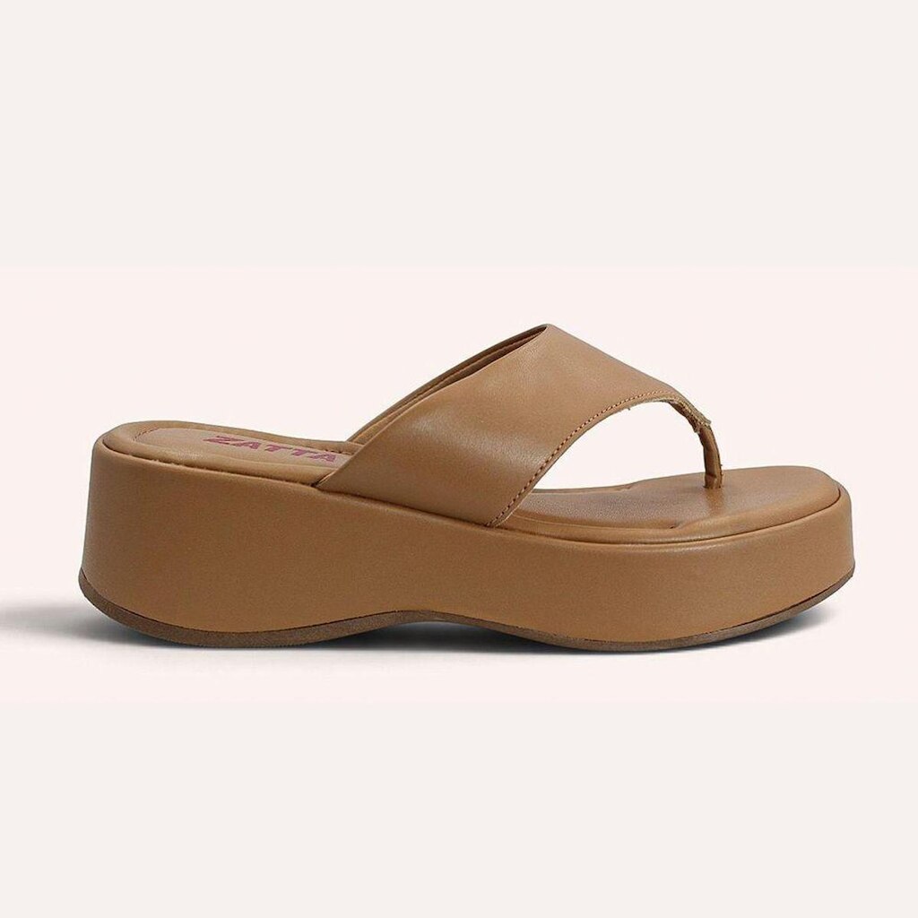 Tamanco Zatta De Dedo Flatform Luma Caramelo Marrom 39