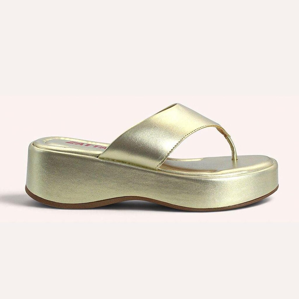 Tamanco Zatta De Dedo Flatform Luma Dourado Dourado 39