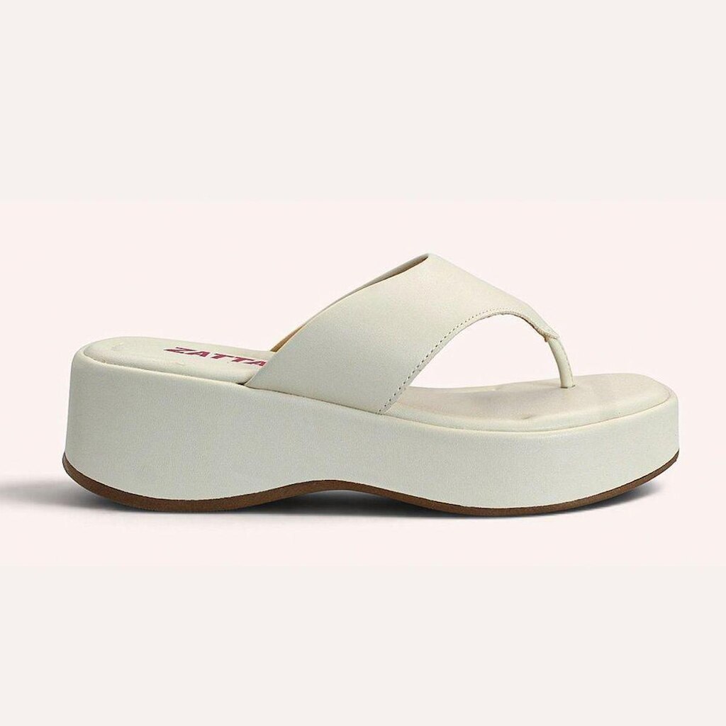 Tamanco Zatta De Dedo Flatform Luma Off White Branco 39