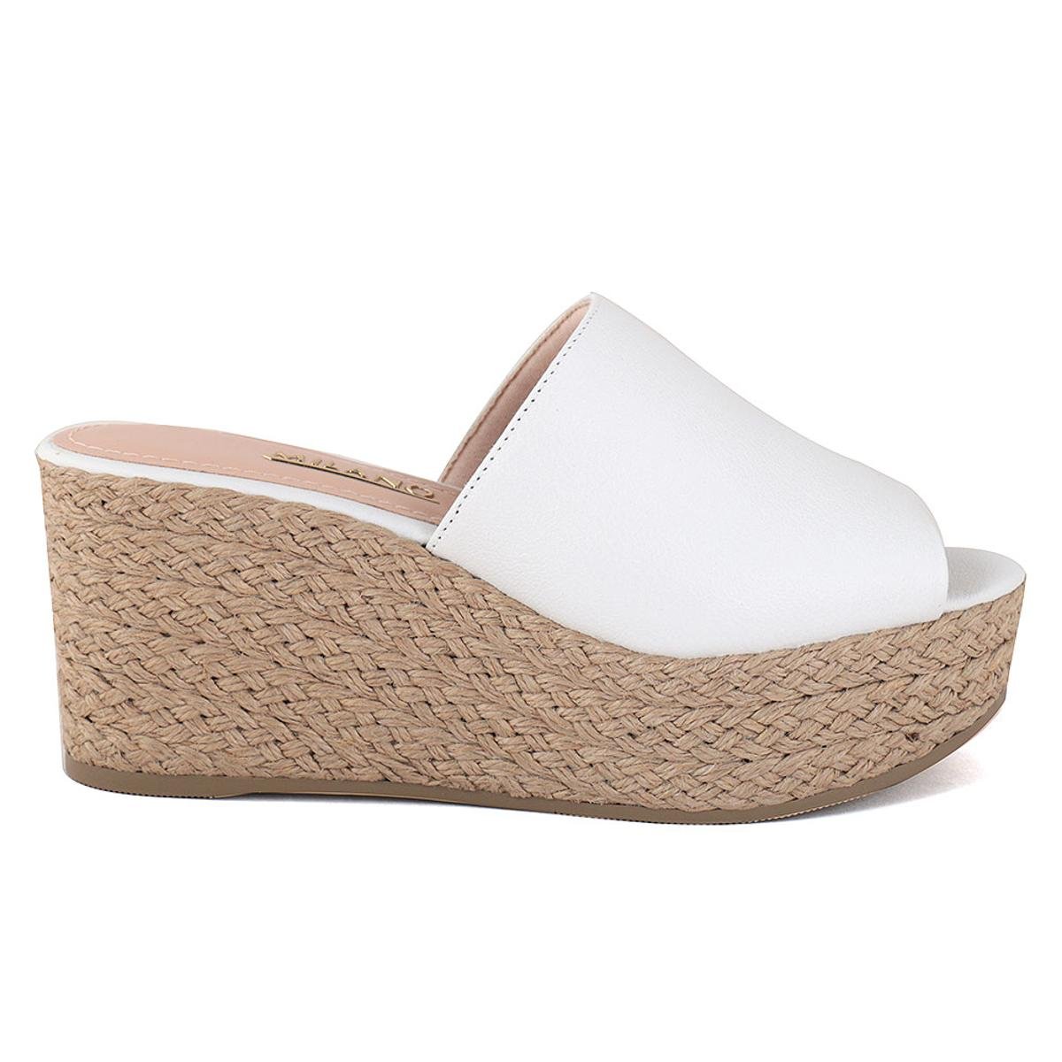 Tamancos Anabela Milano Napa - Branco | Zattini