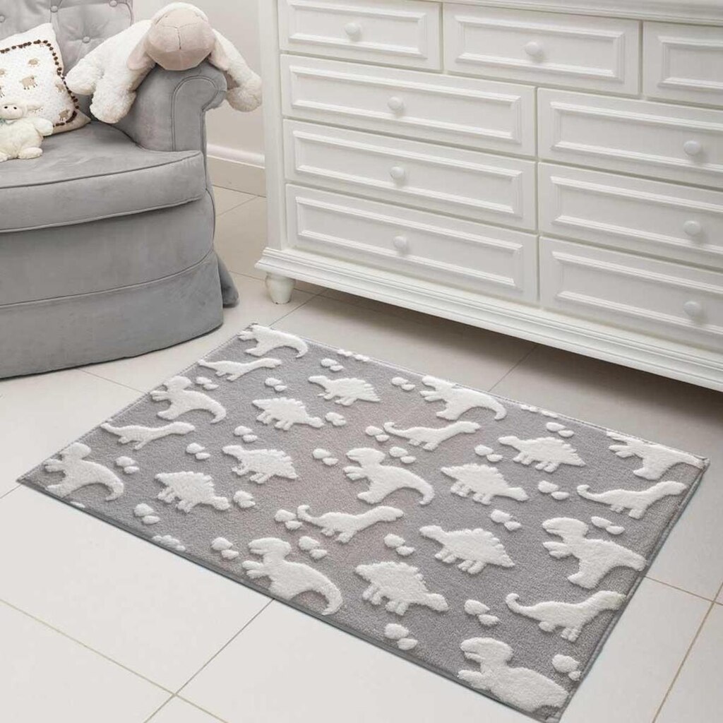 Tapete Infantil Jolitex Mimo Dino Cinza 0,7x1,00m