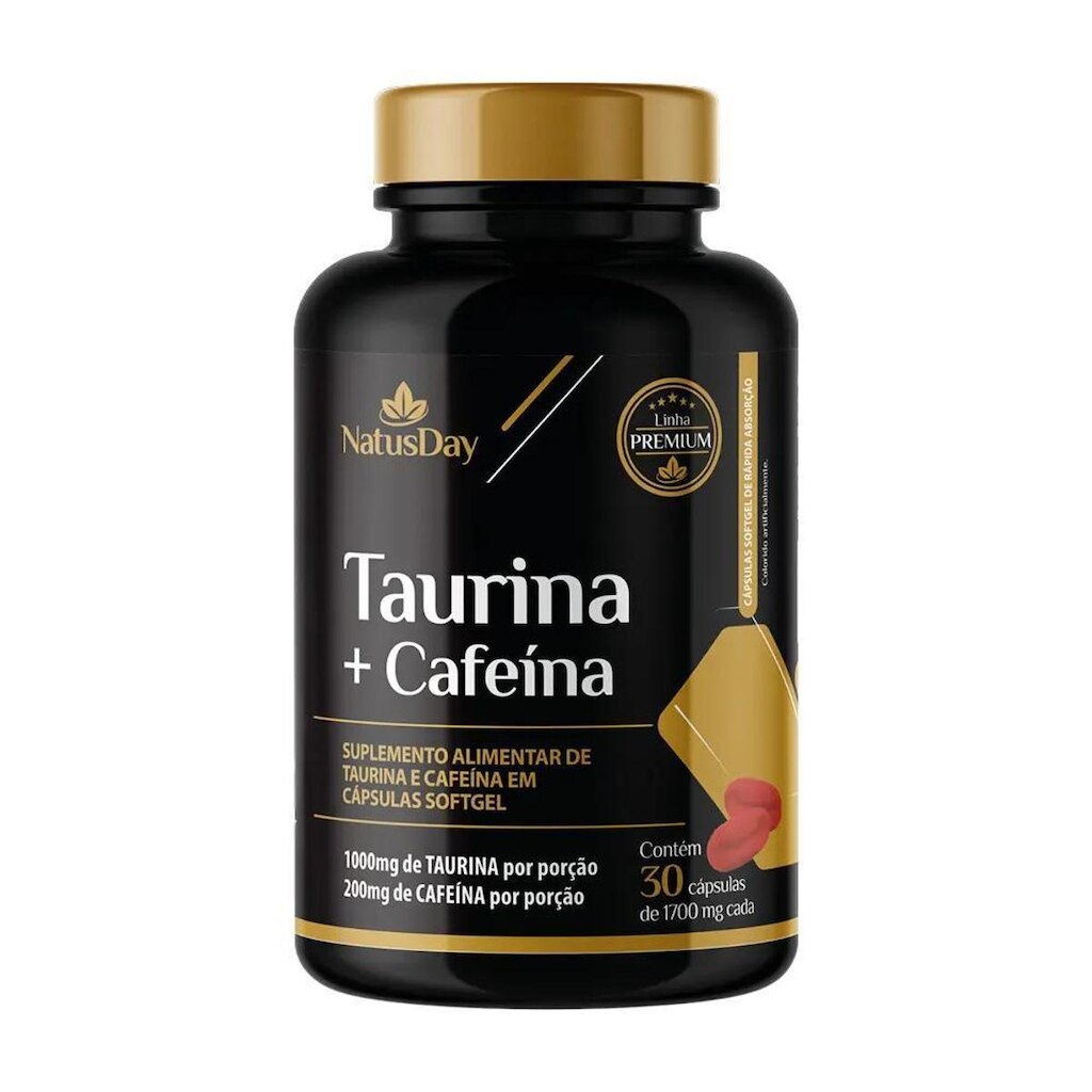 Taurina Cafeína 30 Cápsulas Natusday