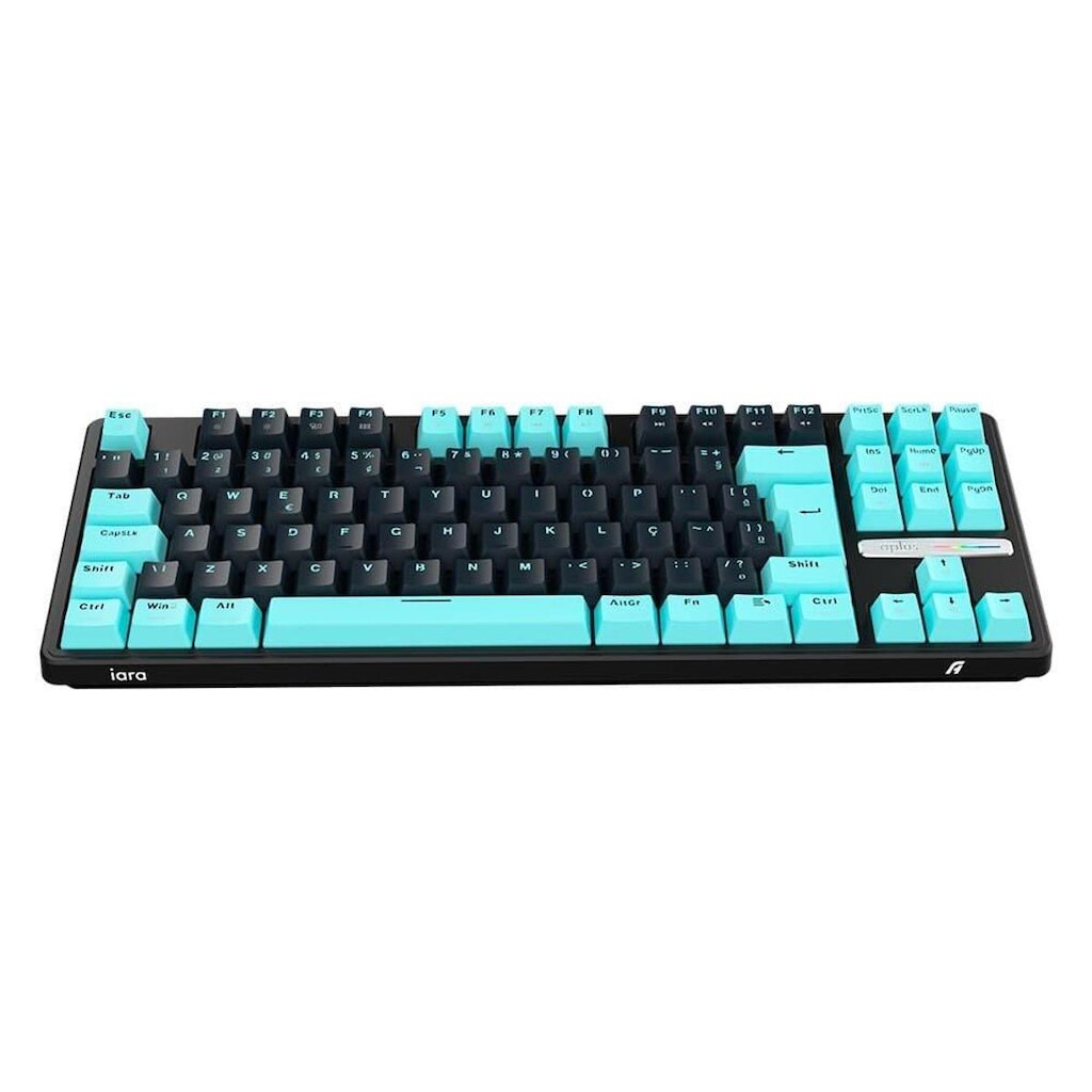 Teclado Gamer Aplus Gasket Iara Obsedian Aqua, Hotswap, 80%, Switch Blue Huano, - AK400