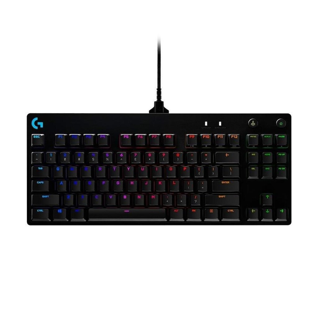Teclado Mecânico Gamer Logitech G PRO com Layout US, RGB LIGHTSYNC, Design TKL, Cabo Destacável,