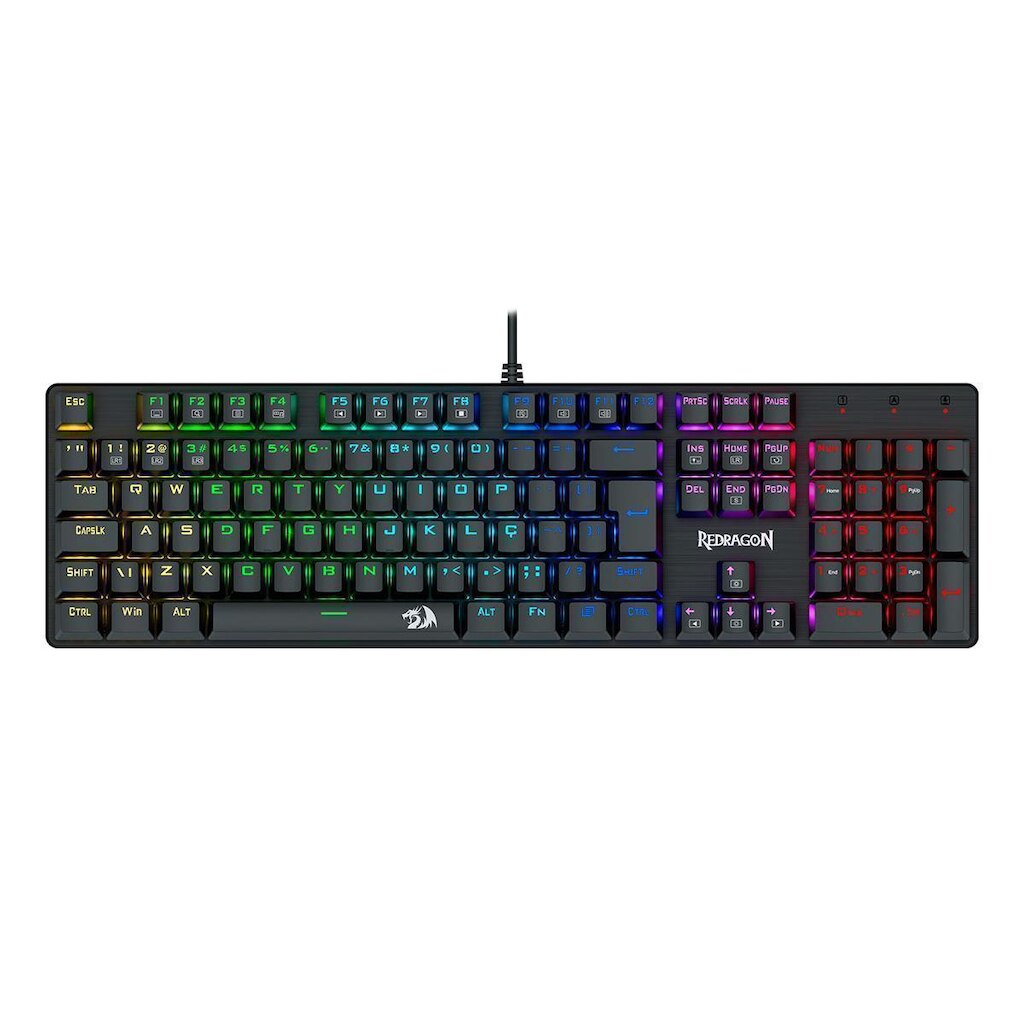 Teclado Mecânico Gamer Redragon Sindri, Rainbow, Preto - K671 (PT-BROWN)
