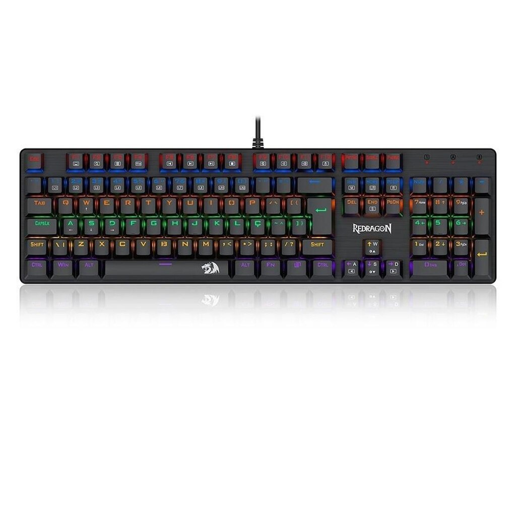 Teclado Mecânico Gamer Redragon Valheim Rainbow, Switch Brown, ABNT2, Preto - K608-R (PT-BROWN)