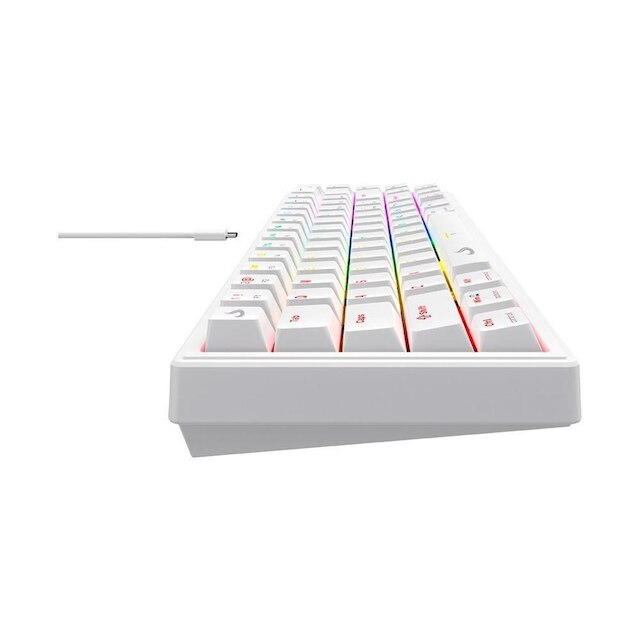 Teclado Mecânico Gamer Rise Mode GM1 Pro White, ARGB, Mini (65%), Switch Outemu Brown, USB-C