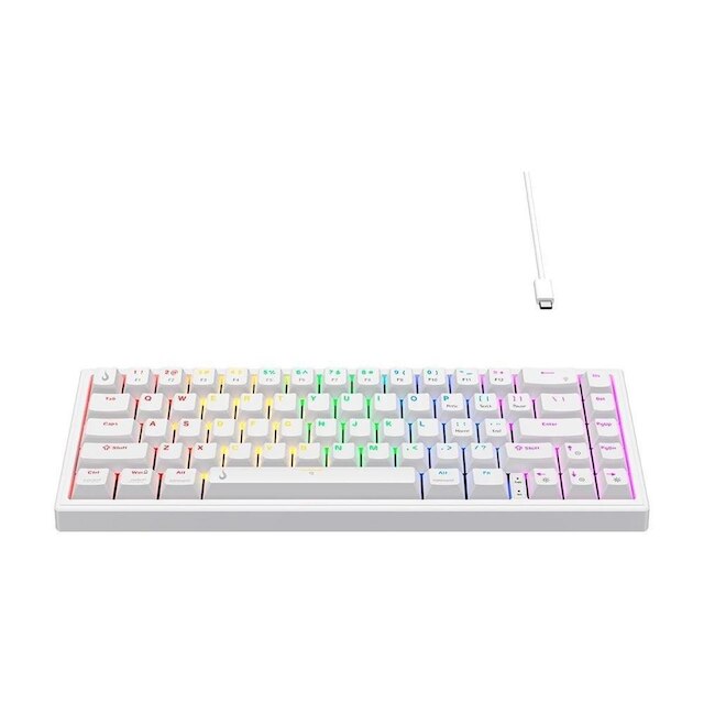 Teclado Mecânico Gamer Rise Mode GM1 Pro White, ARGB, Mini (65%), Switch Outemu Brown, USB-C