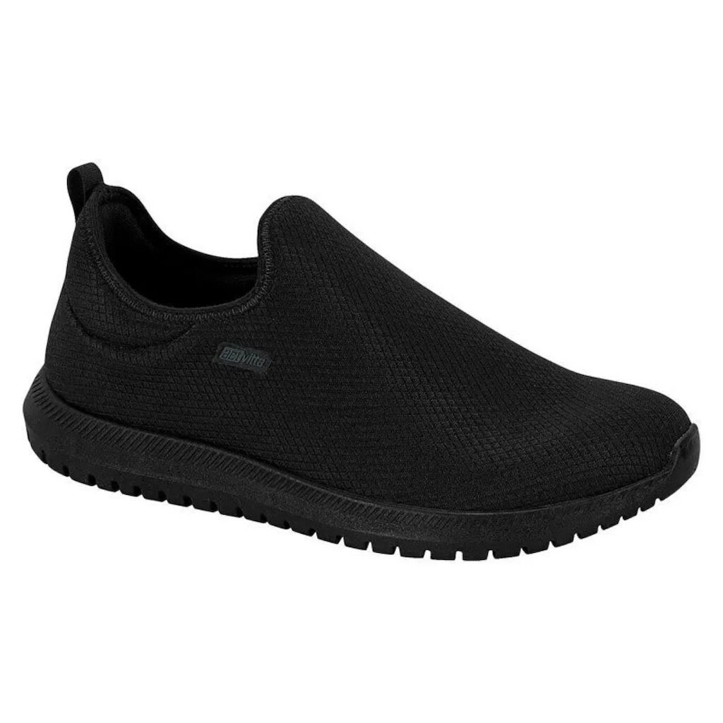 Tênis Activitta Slip-on Esportivo Leve Masculino Preto