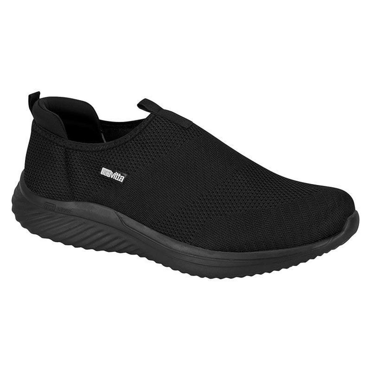 Tênis Actvitta Slip On Masculino - Preto Menor preço em Tênis Actvitta Slip On Masculino - Preto