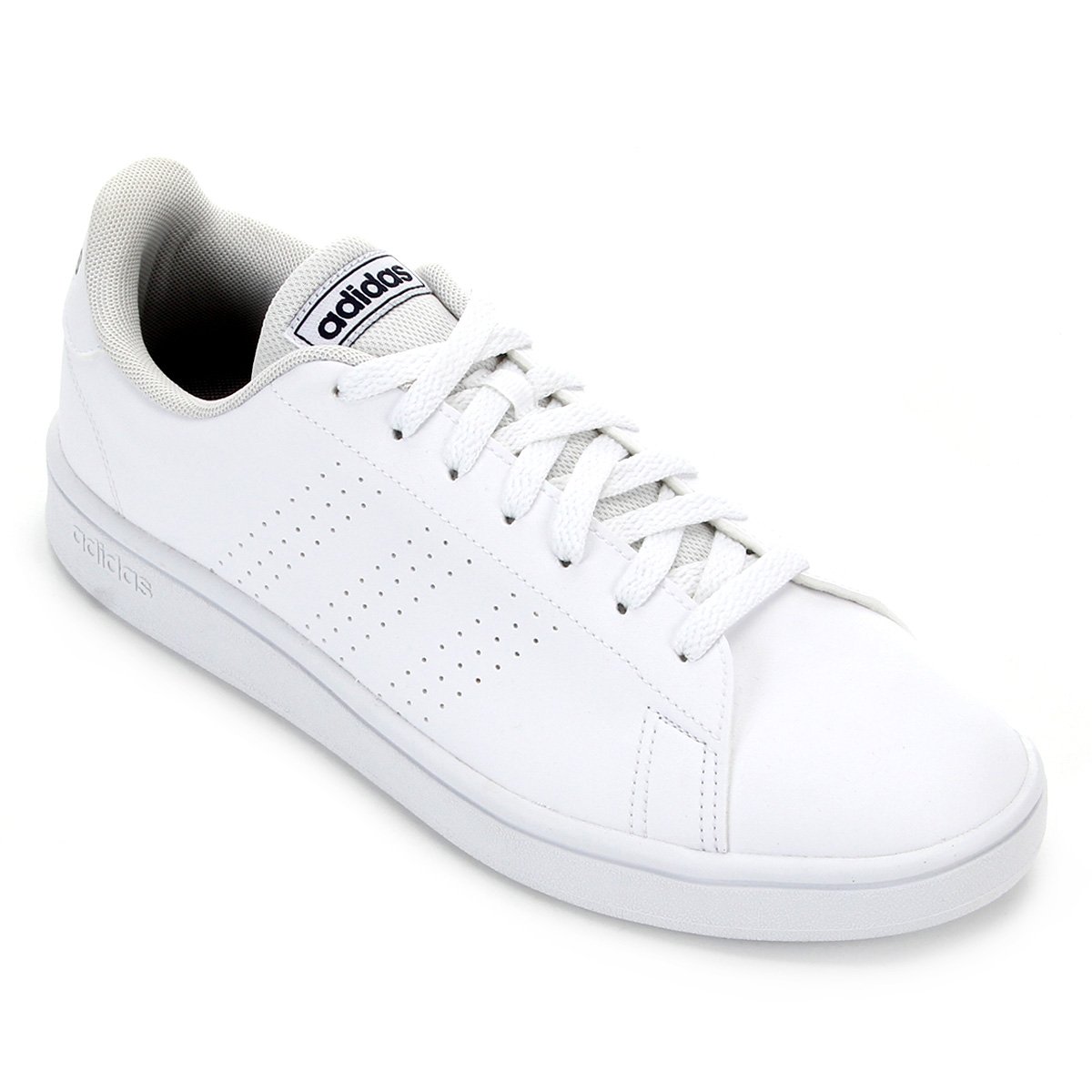 Tênis Adidas Advantage Base Masculino - Branco+Preto Menor preço em Tênis Adidas Advantage Base Masculino - Branco+Preto