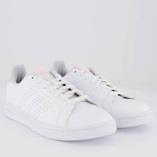 Tênis Adidas Advantage Feminino Branca e Rosê