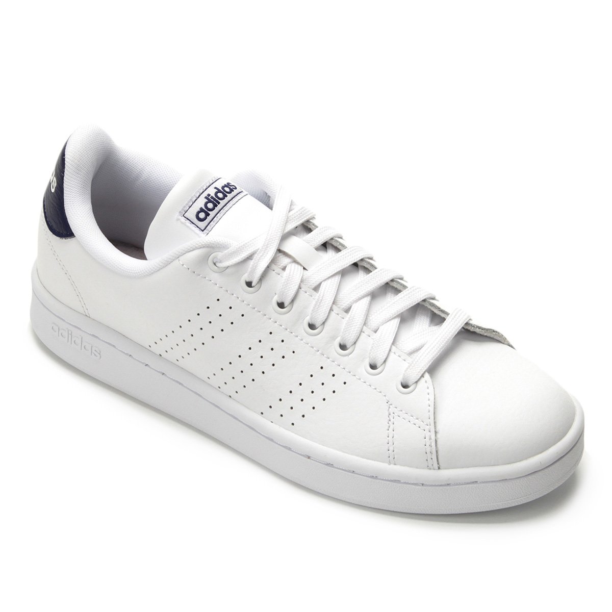 Tênis Adidas Advantage Masculino - Branco+Azul Menor preço em Tênis Adidas Advantage Masculino - Branco+Azul
