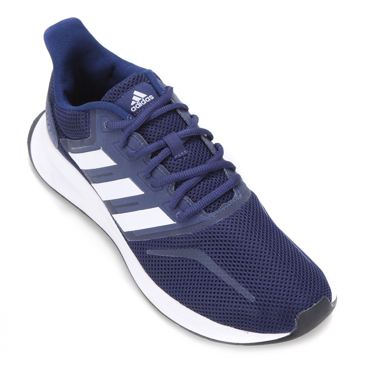 Tênis Adidas Falcon Masculino - Azul+Preto Menor preço em Tênis Adidas Falcon Masculino - Azul+Preto