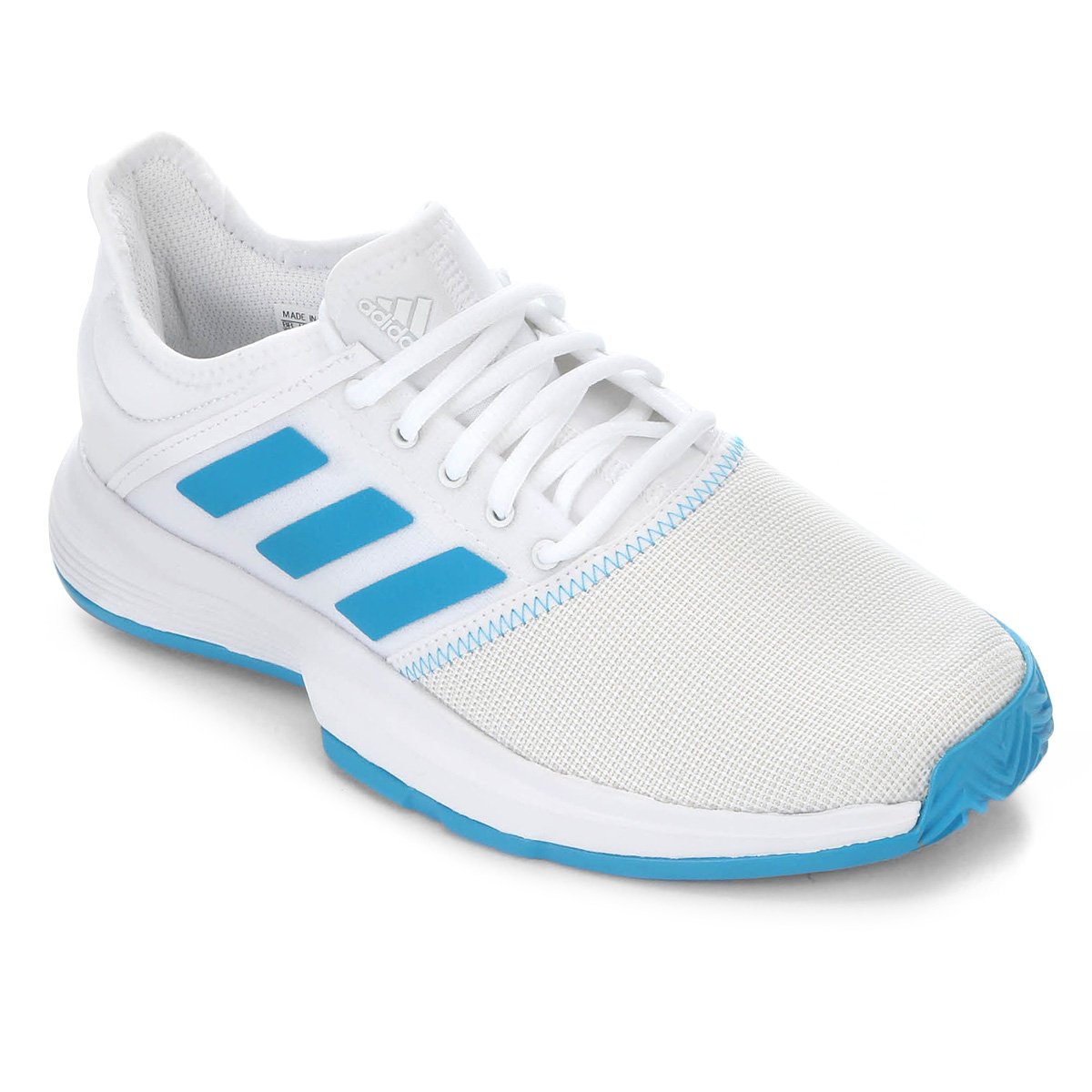 Tênis Adidas Gamecourt Feminino - Branco+Azul Menor preço em Tênis Adidas Gamecourt Feminino - Branco+Azul