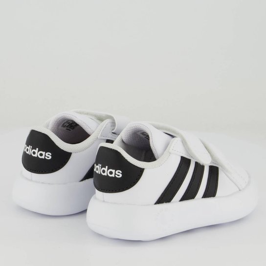 Tênis Adidas Grand Court 2.0 CF Infantil Branco e Preto