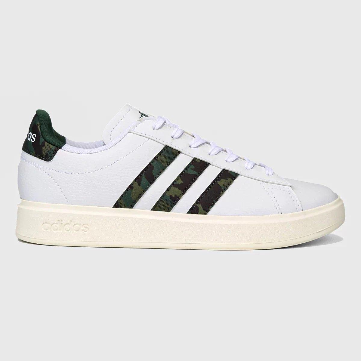 Grand Court Tenis Adidas Masculino Branco E Verde Tênis Adidas
